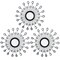 3 Pack Metal Wall Mirrors Rhinestones Starburst Mirror Set Bling Home Decorative Hanging Wall Art for Living Room Bedroom-Water-Drop Burst Black